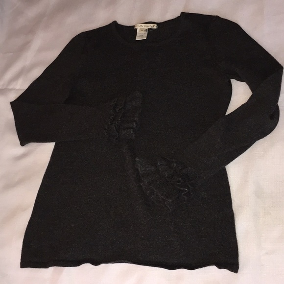 Gray Merlino wool sweater w/accent cuff sleeve - Picture 8 of 9